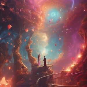 Mystical Dreamscape Art Print - Pink and Blue